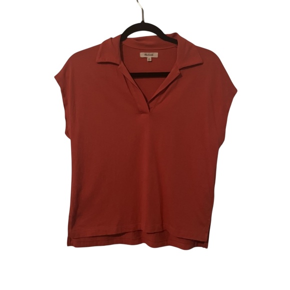 Madewell Tops - Madewell Women's Orange Short Sleeve V-Neck Top Size XS